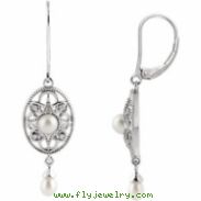 Sterling Silver COMPLETE WITH STONE PEARL AND DIAMOND Polished NONE