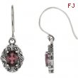 Sterling Silver COMPLETELY SET RHODOLITE GARNET PAIR 28.60X10.80 MM Polished NONE