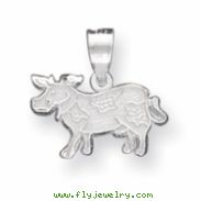 Sterling Silver Cow Charm