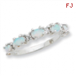 Sterling Silver Created Opal & CZ Ring