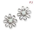 Sterling Silver Created Opal Daisy Post Earrings