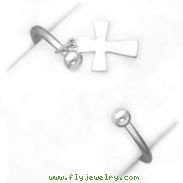 Sterling Silver Cross Cuff Bangle Bracelet