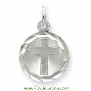 Sterling Silver Cross Disc Charm