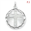 Sterling Silver Cross Disc Charm