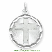 Sterling Silver Cross Disc Charm