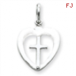 Sterling Silver Cross Heart Charm