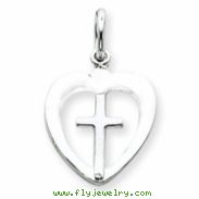 Sterling Silver Cross Heart Charm