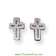 Sterling Silver Cross Mini Earrings