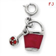 Sterling Silver Crystal & Enameled Bucket Charm