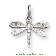 Sterling Silver Crystal Dragonfly Charm