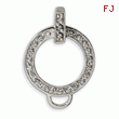 Sterling Silver Cubic Zirconia Charm Holder Pendant