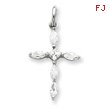 Sterling Silver Cubic Zirconia Cross Charm