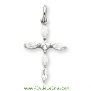 Sterling Silver Cubic Zirconia Cross Charm