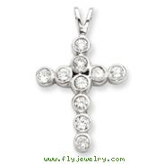 Sterling Silver Cubic Zirconia Cross Pendant