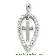 Sterling Silver Cubic Zirconia Cross Pendant