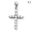 Sterling Silver Cubic Zirconia Cross Pendant