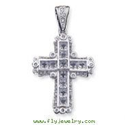 Sterling Silver Cubic Zirconia Cross Pendant