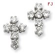 Sterling Silver Cubic Zirconia Cross Post Earrings