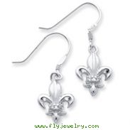 Sterling Silver Cubic Zirconia Fleur-de-lis Earrings