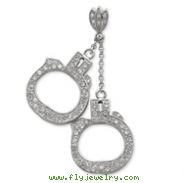 Sterling Silver Cubic Zirconia Handcuff Pendant