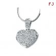 Sterling Silver Cubic Zirconia Heart Locket Necklace