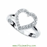 Sterling Silver Cubic Zirconia Heart Ring