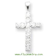 Sterling Silver Cubic Zirconia Latin Cross Pendant