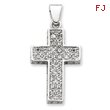 Sterling Silver Cubic Zirconia Latin Cross Pendant