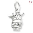 Sterling Silver Cubic Zirconia Skull Charm