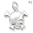 Sterling Silver Cubic Zirconia Skull Charm