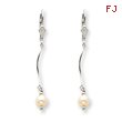 Sterling Silver Cultured Pearl Leverback Earrings