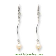 Sterling Silver Cultured Pearl Leverback Earrings