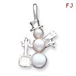 Sterling Silver Cultured Pearl Snowman Pendant