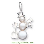 Sterling Silver Cultured Pearl Snowman Pendant