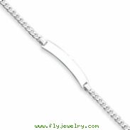 Sterling Silver Curb Link ID Bracelet