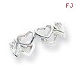 Sterling Silver Cut-Out Hearts Toe Ring