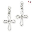 Sterling Silver CZ  Cross Earrings