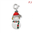 Sterling Silver CZ & Enameled Snowman Charm