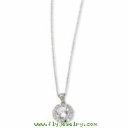 Sterling Silver CZ 18in Necklace chain