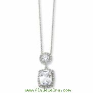 Sterling Silver CZ 18in Necklace chain