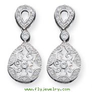 Sterling Silver CZ Antique Style Earrings