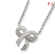 Sterling Silver CZ Bow on Rolo Chain