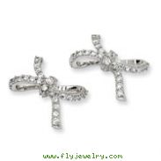 Sterling Silver CZ Bow Post Earrings