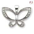 Sterling Silver CZ Butterfly Pendant