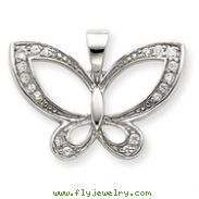 Sterling Silver CZ Butterfly Pendant