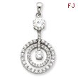 Sterling Silver CZ Chain Slide Pendant