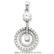 Sterling Silver CZ Chain Slide Pendant