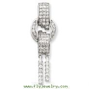 Sterling Silver CZ Chain Slide Pendant
