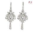 Sterling Silver CZ Chandelier French Wire Earrings