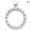 Sterling Silver CZ Circle Chain Slide Pendant